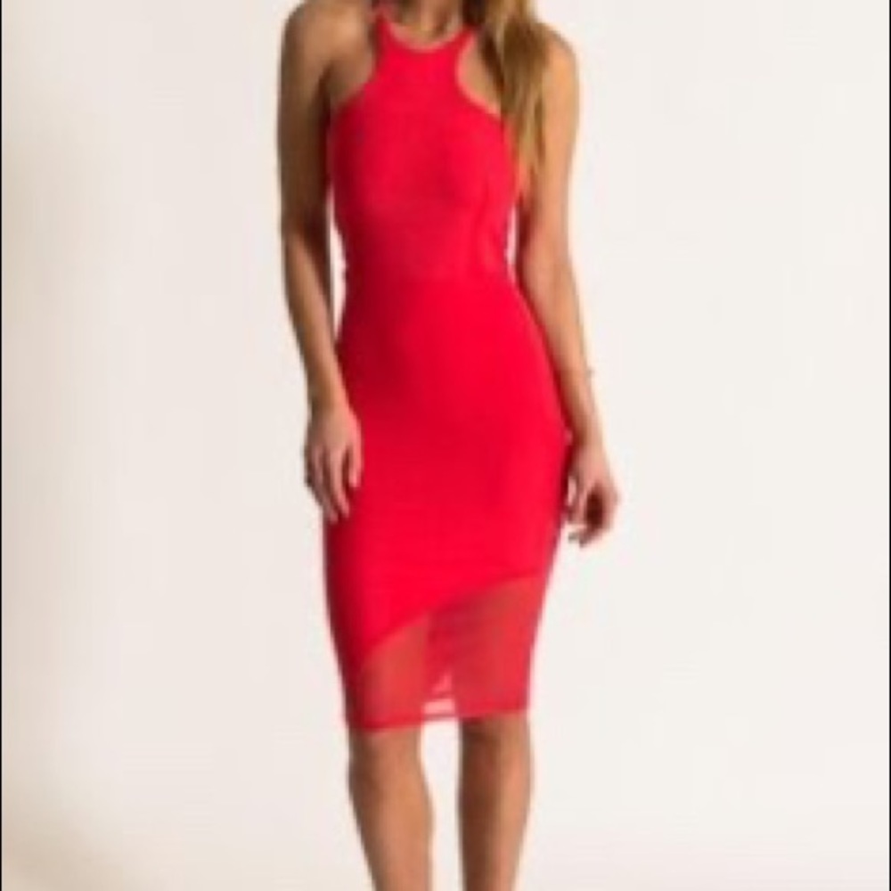 Coral Donna Mizani midi dress